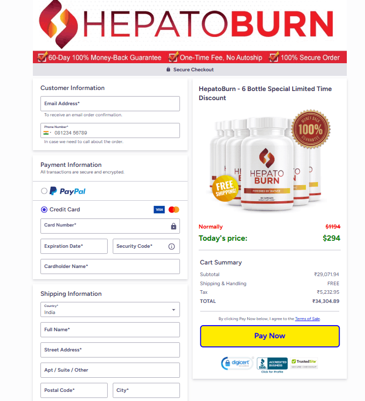 Hepato Burn Secured Order Page